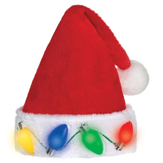Christmas Light-Up Plush Santa Hat